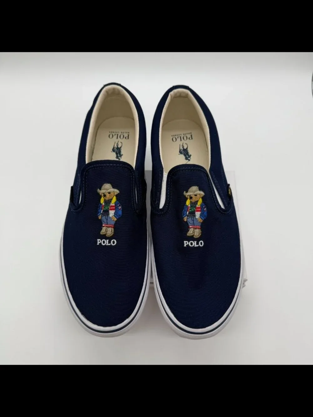 POLO RALPH LAUREN Keaton Bear Slip-On Sneaker Men's Size 11 Navy